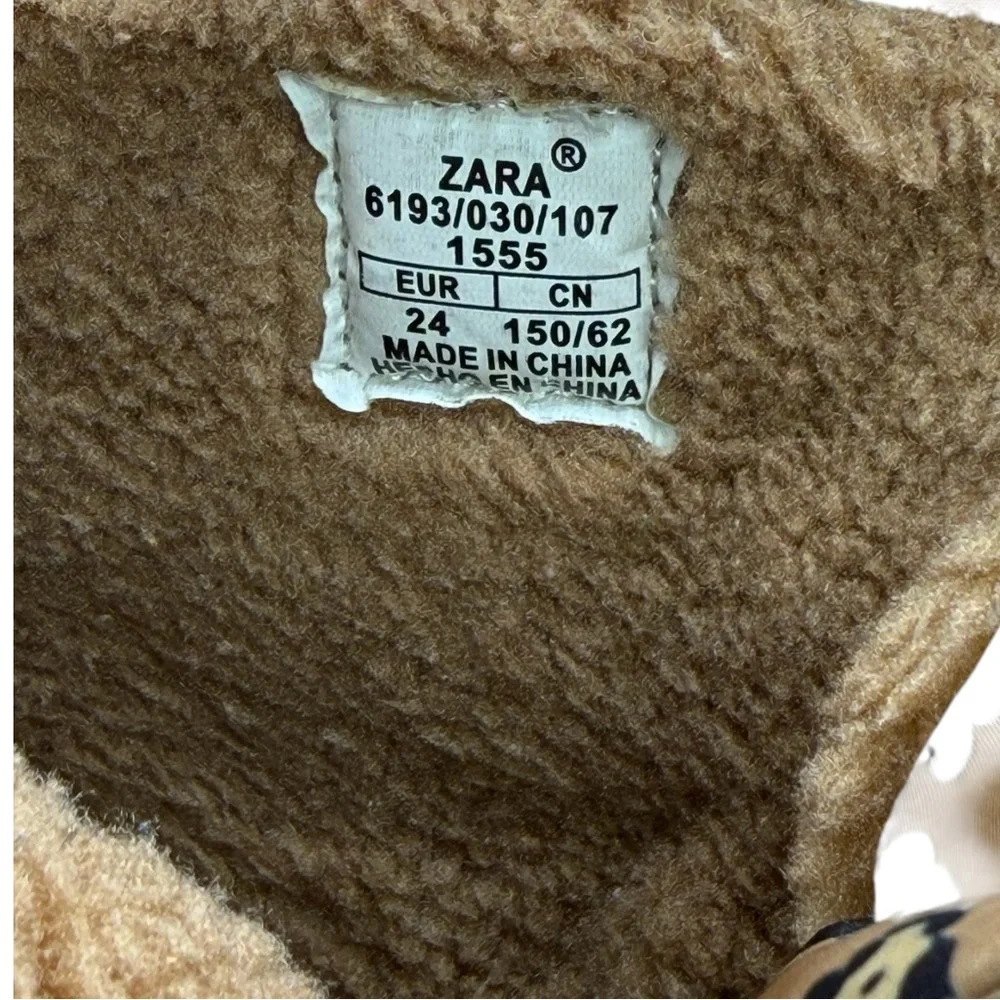 ZARA Toddler Leopard‎ Print Winter Boots Size EU 24 Brown Snow Boots